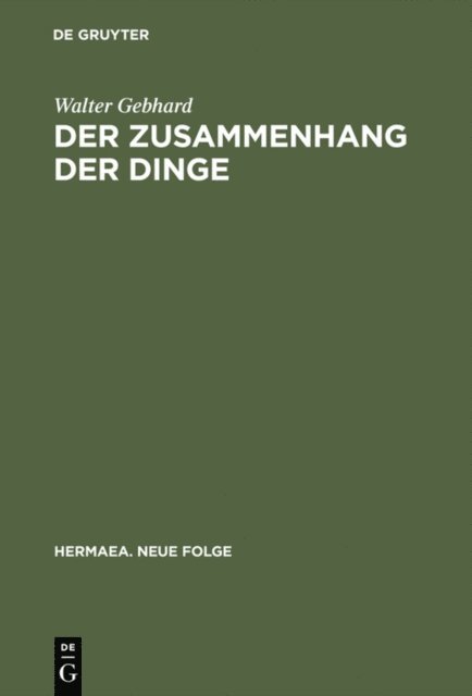 Walter Gebhard - Der Zusammenhang der Dinge, E-bok