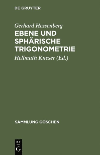 Gerhard Hessenberg, Hellmuth Kneser - Ebene und sphärische Trigonometrie, E-bok
