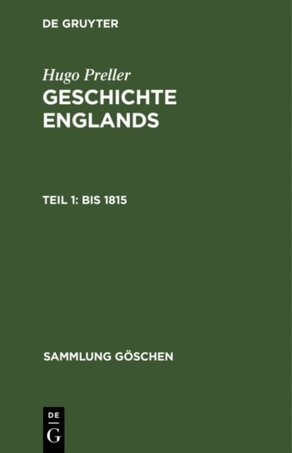 Hugo Preller - Bis 1815, E-bok