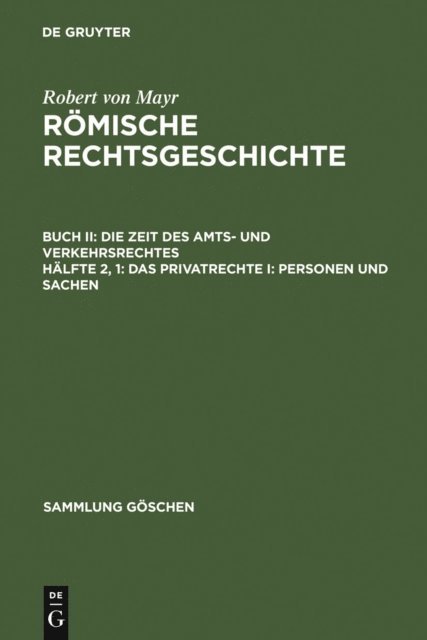 Robert von Mayr - Das Privatrechte I: Personen und Sachen, E-bok