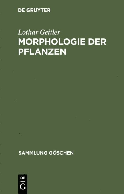 Lothar Geitler - Morphologie der Pflanzen, E-bok
