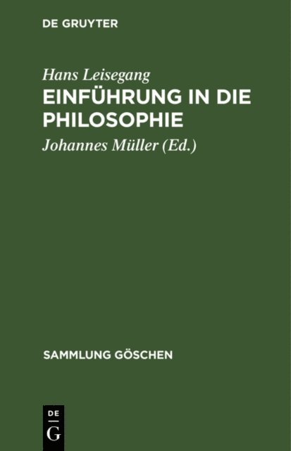 Hans Leisegang, Johannes Muller - Einführung in die Philosophie, E-bok