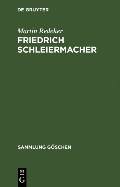 Martin Redeker - Friedrich Schleiermacher, E-bok