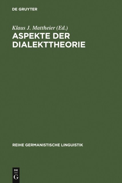 Klaus J. Mattheier - Aspekte der Dialekttheorie, E-bok