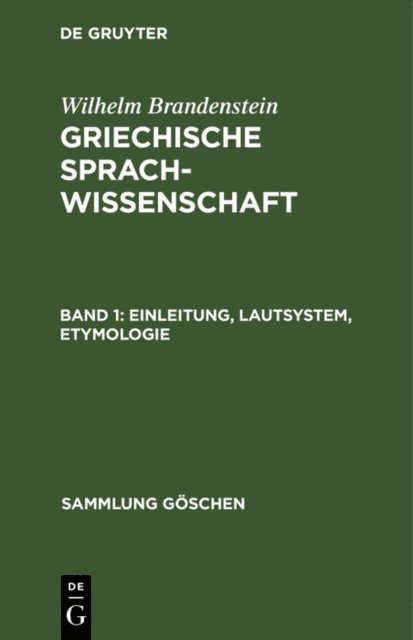 Wilhelm Brandenstein - Einleitung, Lautsystem, Etymologie, E-bok