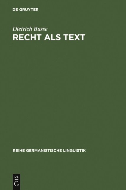 Dietrich Busse - Recht als Text, E-bok