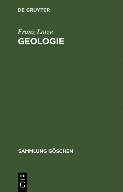 Franz Lotze - Geologie, E-bok