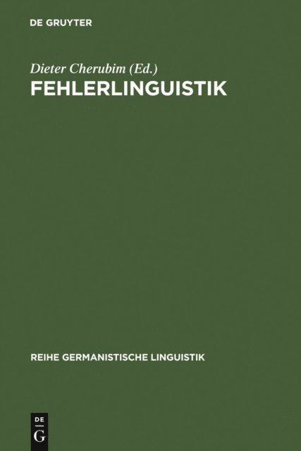 Dieter Cherubim - Fehlerlinguistik, E-bok