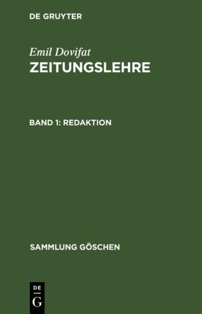 Emil Dovifat - Redaktion, E-bok