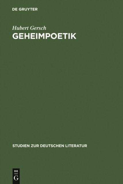Hubert Gersch - Geheimpoetik, E-bok