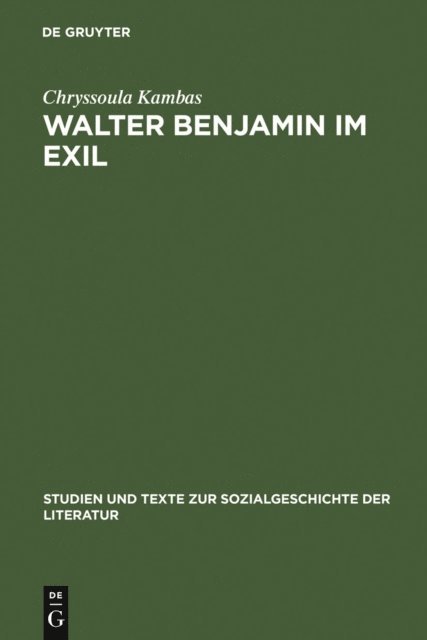 Chryssoula Kambas - Walter Benjamin im Exil, E-bok
