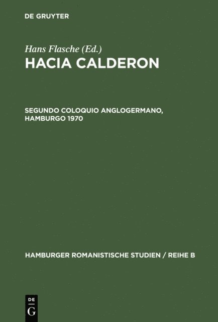Hans Flasche - Segundo Coloquio Anglogermano, Hamburgo 1970, E-bok