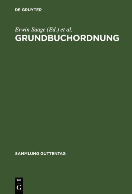 William Hesse, Erwin Saage - Grundbuchordnung, E-bok