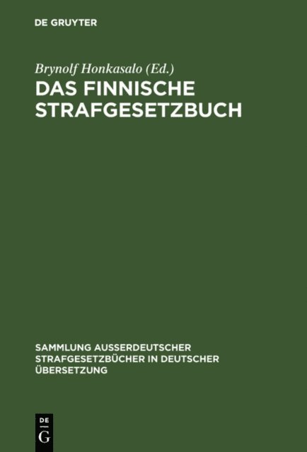 Brynolf Honkasalo - Das Finnische Strafgesetzbuch, E-bok