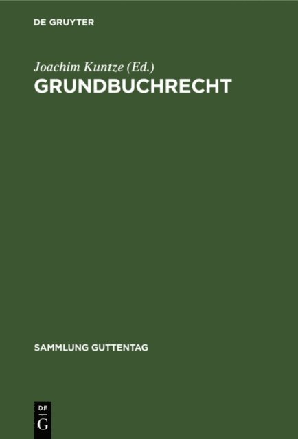 Joachim Kuntze - Grundbuchrecht, E-bok