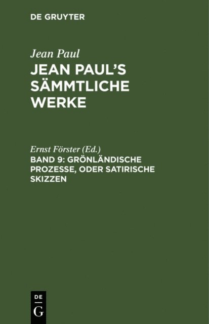 Ernst Forster - Grönländische Prozesse, oder Satirische Skizzen, E-bok