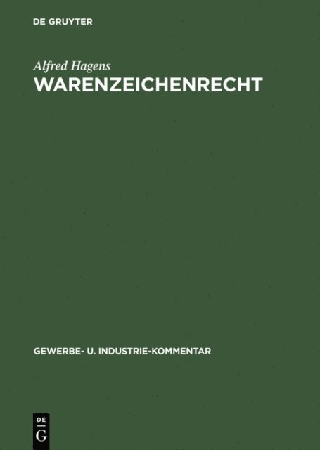 Alfred Hagens - Warenzeichenrecht, E-bok