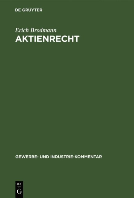 Erich Brodmann - Aktienrecht, E-bok