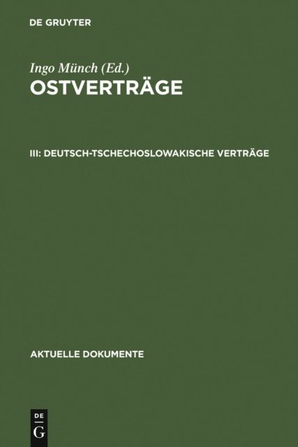 Ingo Munch - Deutsch-tschechoslowakische Verträge, E-bok