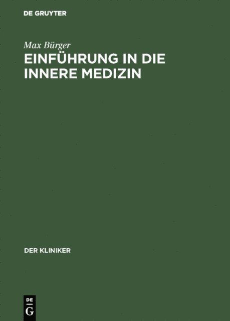 Max Burger - Einführung in die innere Medizin, E-bok