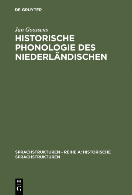 Jan Goossens - Historische Phonologie des Niederländischen, E-bok