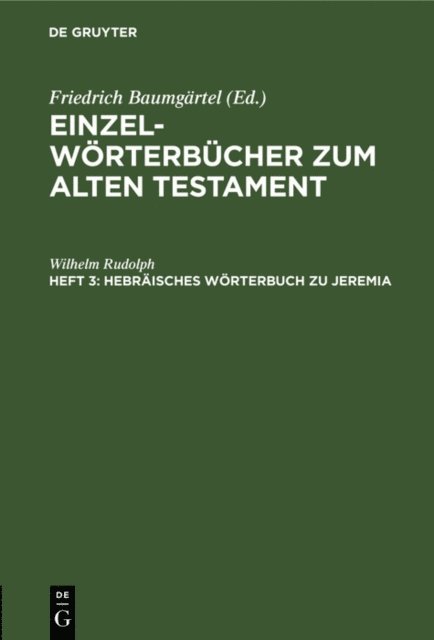 Wilhelm Rudolph - Hebräisches Wörterbuch zu Jeremia, E-bok