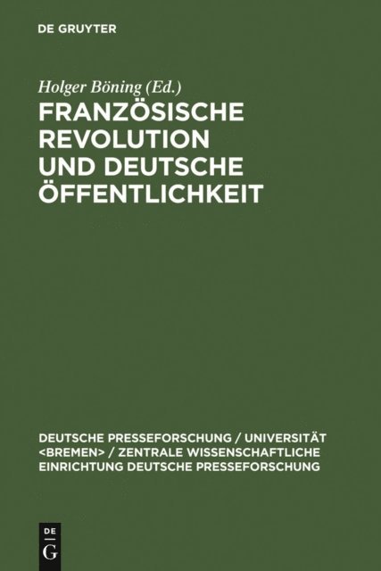 Holger Boning - Französische Revolution und deutsche Öffentlichkeit, E-bok