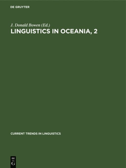 J. Donald Bowen - Linguistics in Oceania, 2, E-bok