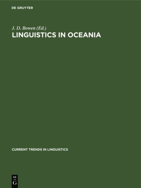 J. D. Bowen - Linguistics in Oceania, E-bok