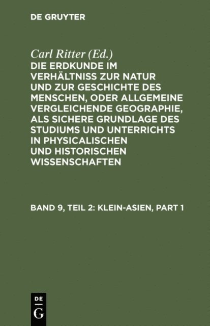 Carl Ritter, Carl Ritter - Klein-Asien, E-bok