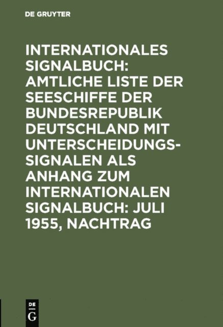 Reichsamt des Innern - Juli 1955, Nachtrag, E-bok