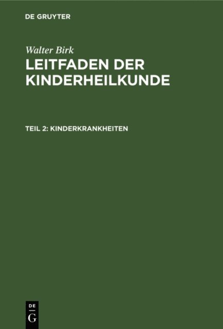 Walter Birk - Kinderkrankheiten, E-bok
