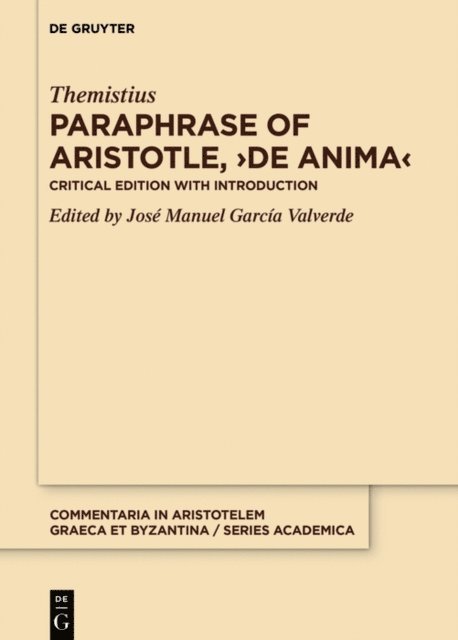 Jose Manuel Garcia Valverde - Paraphrase of Aristotle,  De anima, E-bok