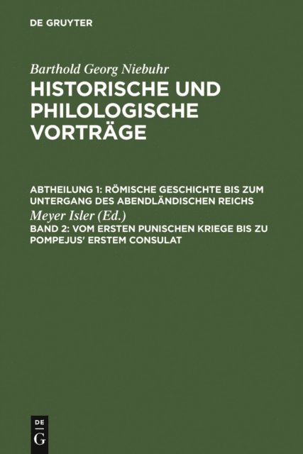 Meyer Isler - Vom ersten punischen Kriege bis zu Pompejus' erstem Consulat, E-bok