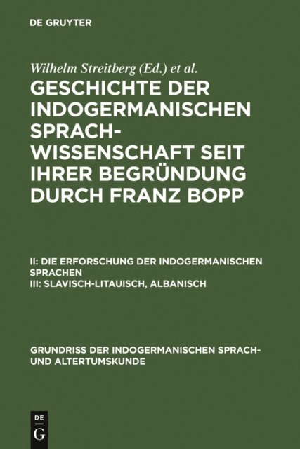 Franz Bopp, Wilhelm Streitberg - Slavisch-Litauisch, Albanisch, E-bok