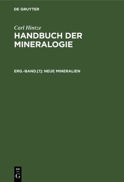 Carl Hintze, Karl F. Chudoba - Neue Mineralien, E-bok