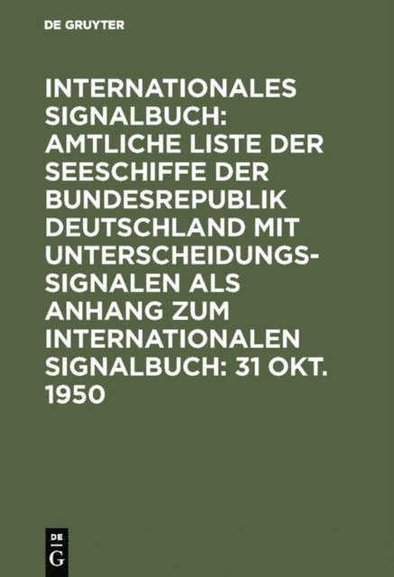 Reichsamt des Innern - 31 Okt. 1950, E-bok
