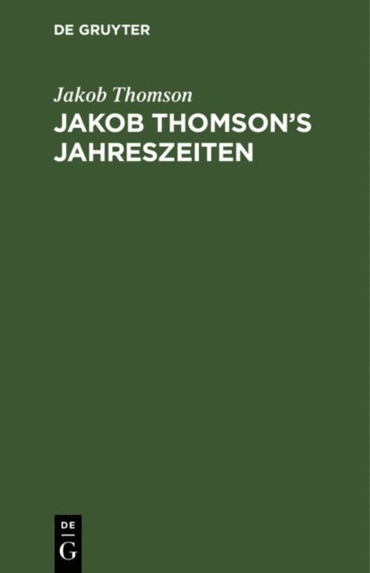 Jakob Thomson - Jakob Thomson's Jahreszeiten, E-bok