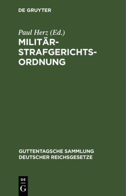 Paul Herz - Militärstrafgerichtsordnung, E-bok