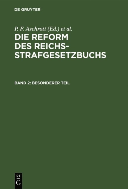 Franz von Liszt, P. F. Aschrott - Besonderer Teil, E-bok