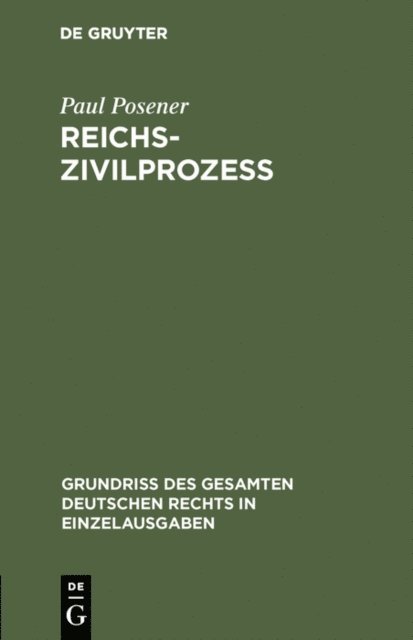 Paul Posener - Reichszivilprozeß, E-bok