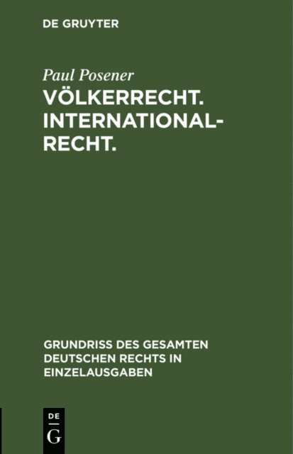Paul Posener - Völkerrecht. Internationalrecht., E-bok