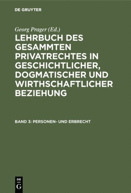Georg Prager - Personen- und Erbrecht, E-bok