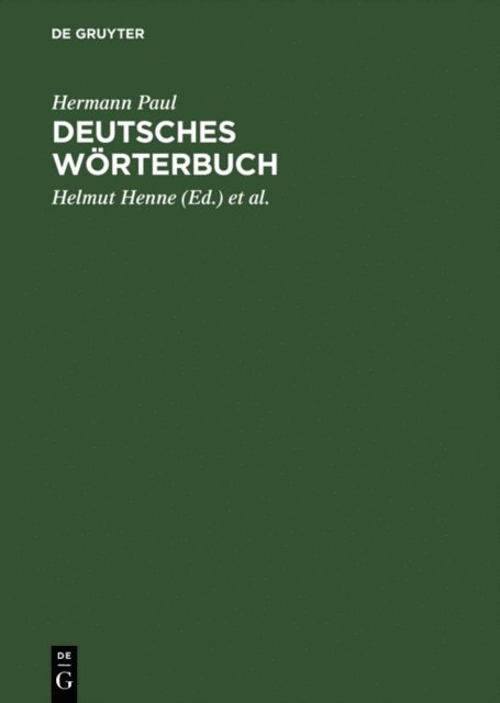 Hermann Paul, Heidrun Kamper, Georg Objartel, Helmut Henne - Deutsches Wörterbuch, E-bok