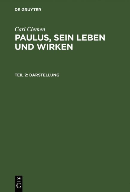 Carl Clemen - Darstellung, E-bok