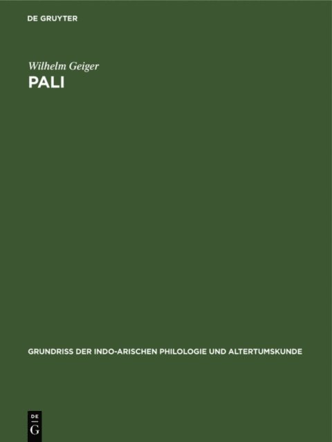 Wilhelm Geiger - Pali, E-bok