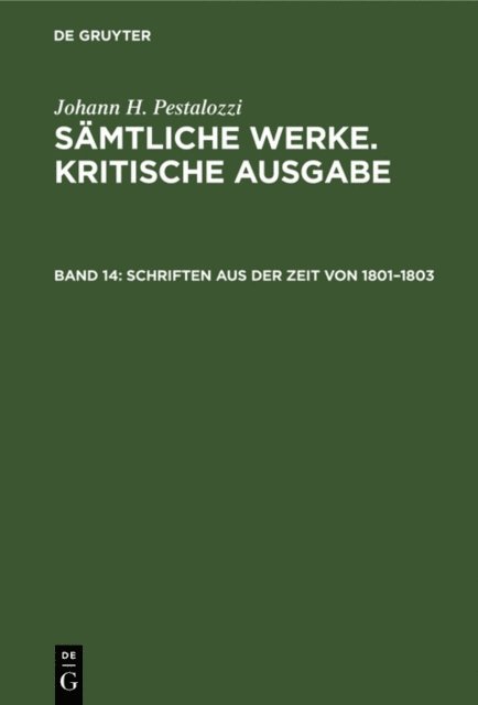 Herbert Schonebaum, Alfred Rufer, Walter Klauser, Walter Feilchenfeld Fales, Emanuel Dejung - Schriften aus der Zeit von 1801–1803, E-bok