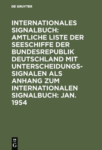 Reichsamt des Innern - Jan. 1954, E-bok