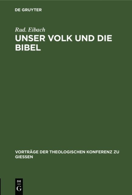 Rud. Eibach - Unser Volk und die Bibel, E-bok