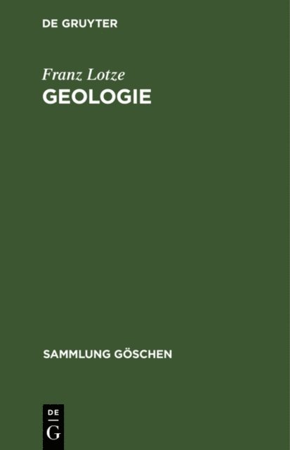 Franz Lotze - Geologie, E-bok
